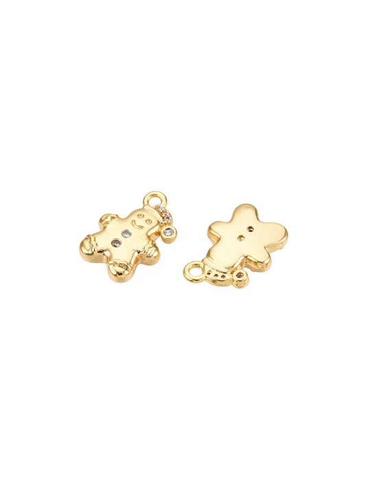 Gold Cubic Zirconia Gingerbread Man