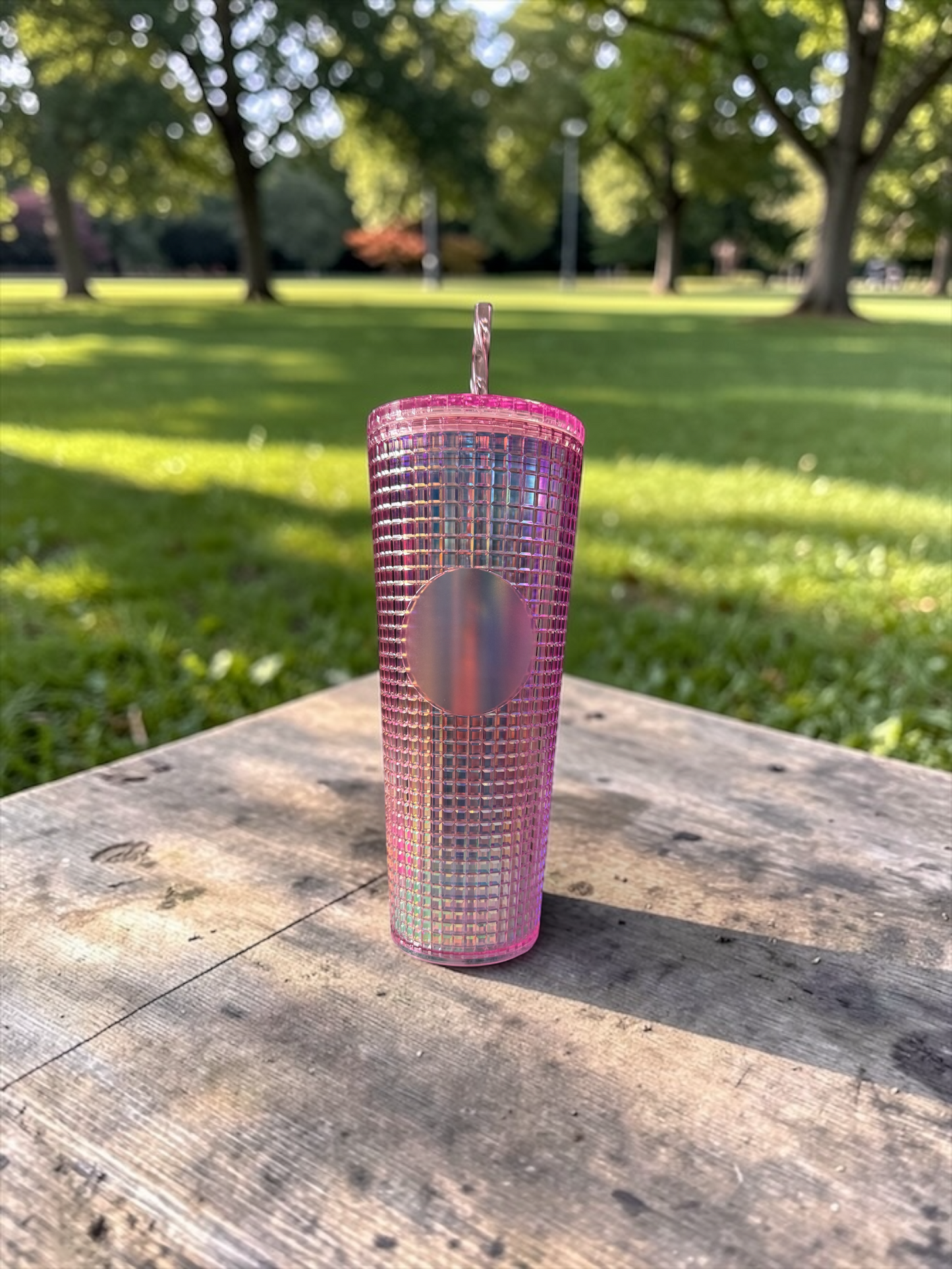 Glossy & Matte Pink 24oz Double Wall Studded Tumbler