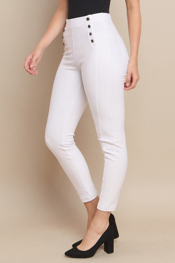 WHITE Women's High-Waisted Straight Leg Sailor Pant