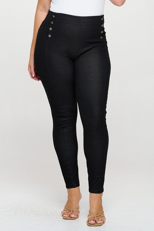 BLACK Women's High-Waisted Straight Leg Sailor Pant