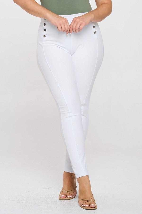 WHITE Women's High-Waisted Straight Leg Sailor Pant