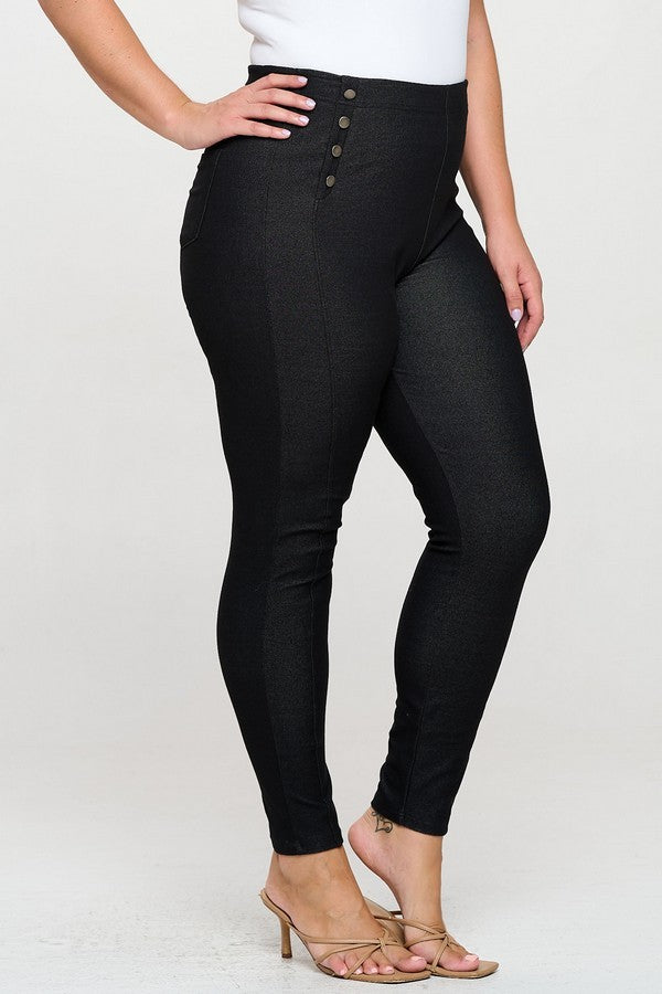 BLACK Women's High-Waisted Straight Leg Sailor Pant