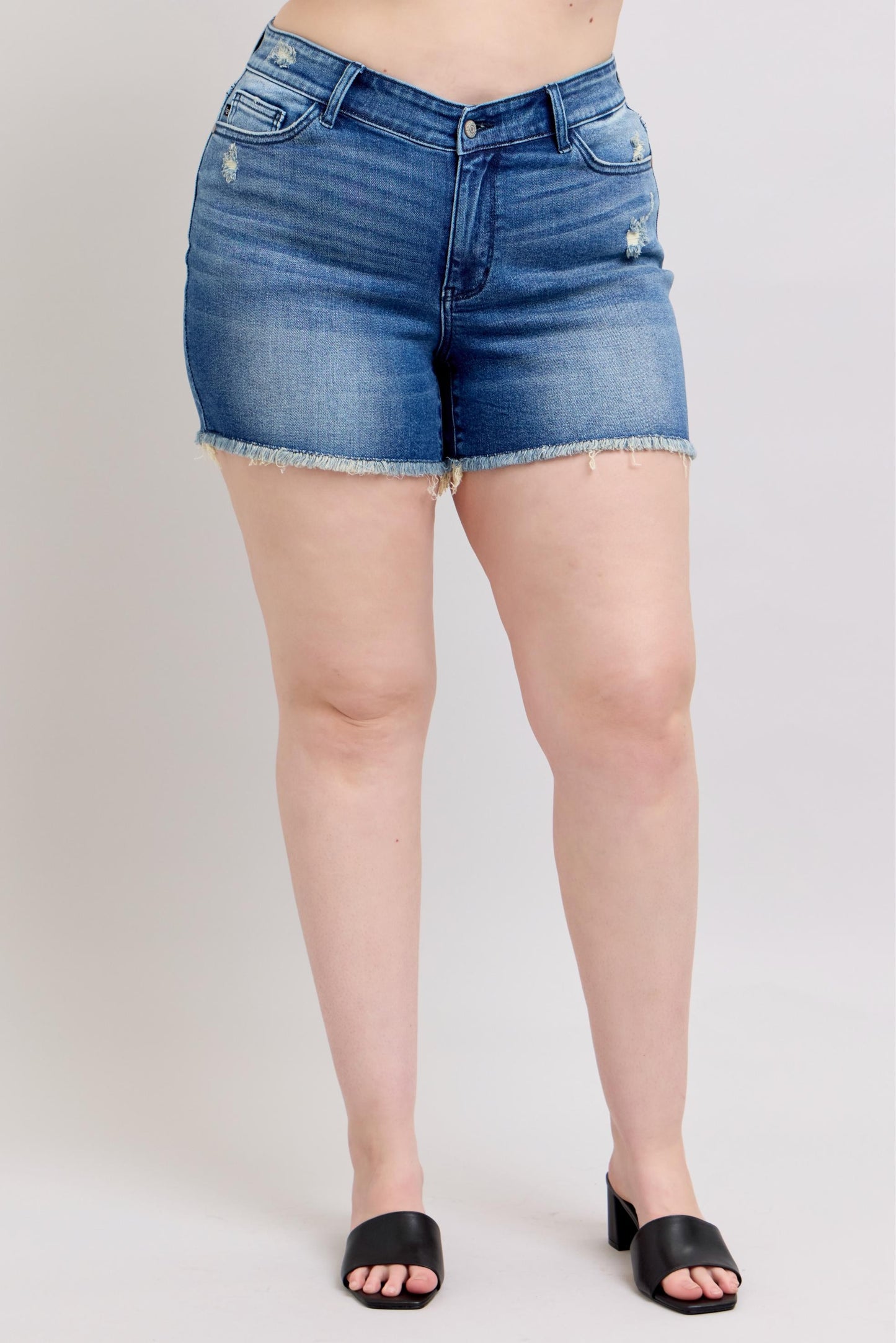 Judy Blues High Waist V-Front Shorts w shield pockets