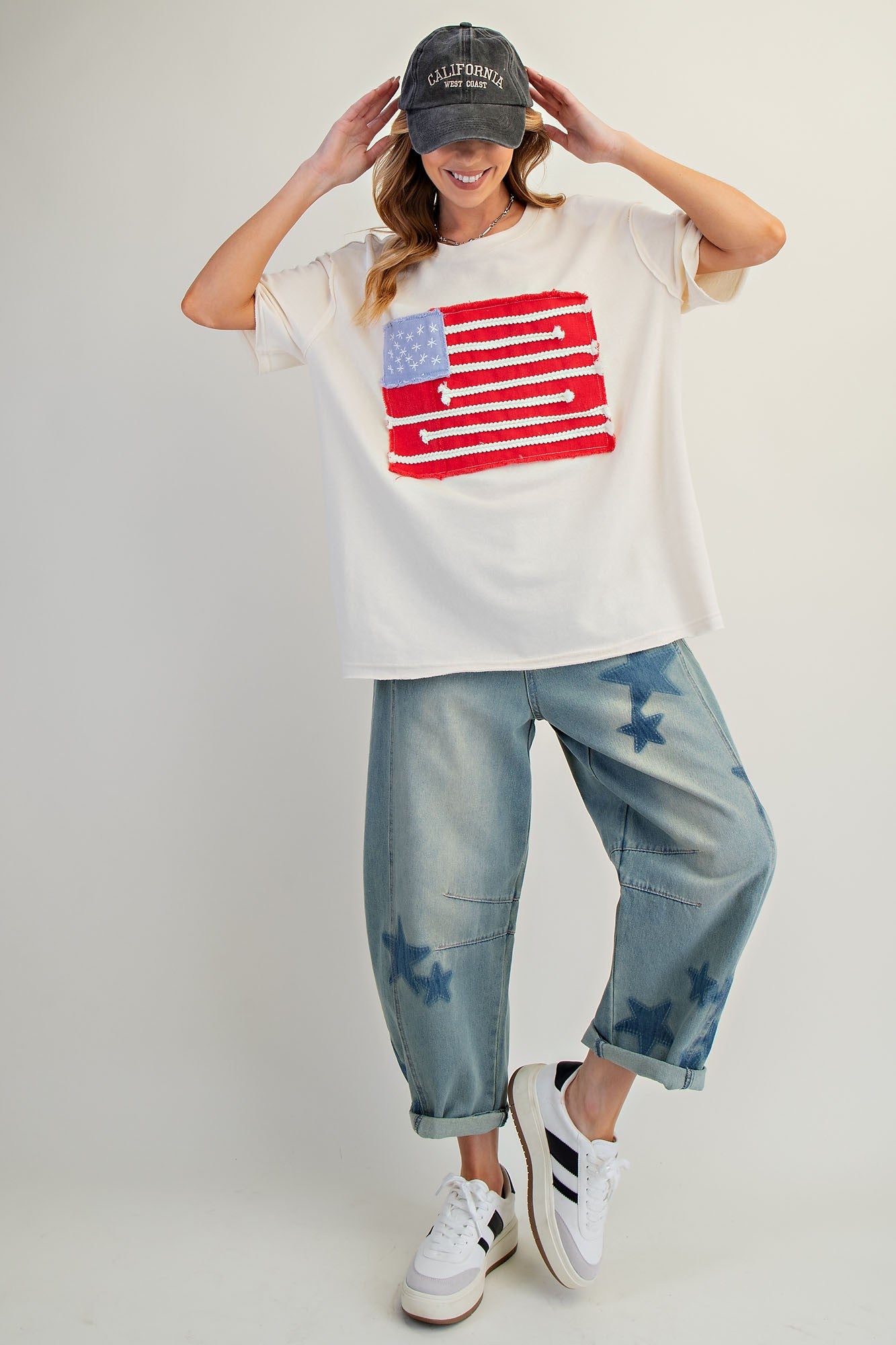 88 AMERICAN FLAG PATCH FRONT BOXY TOP