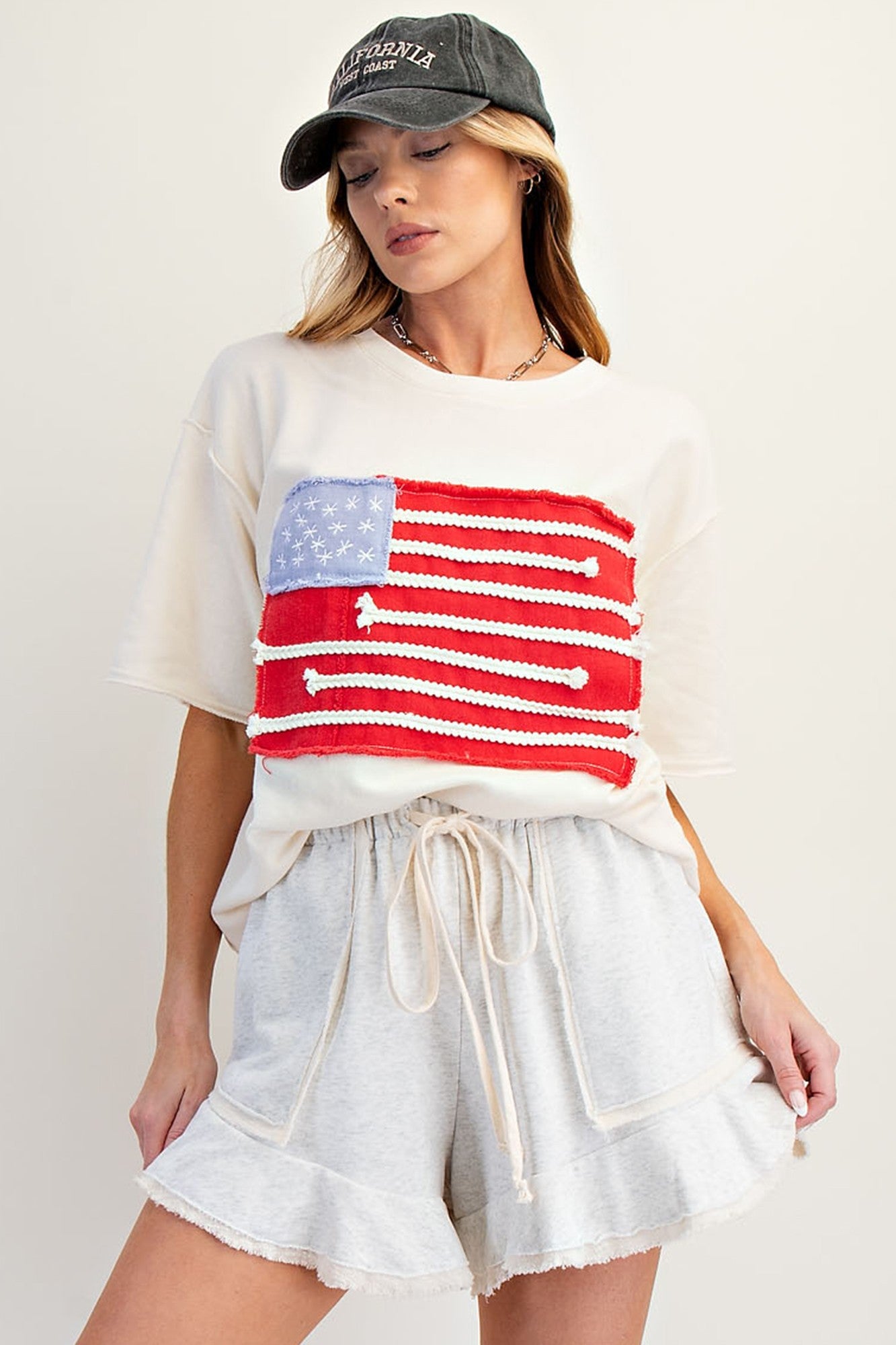 88 AMERICAN FLAG PATCH FRONT BOXY TOP