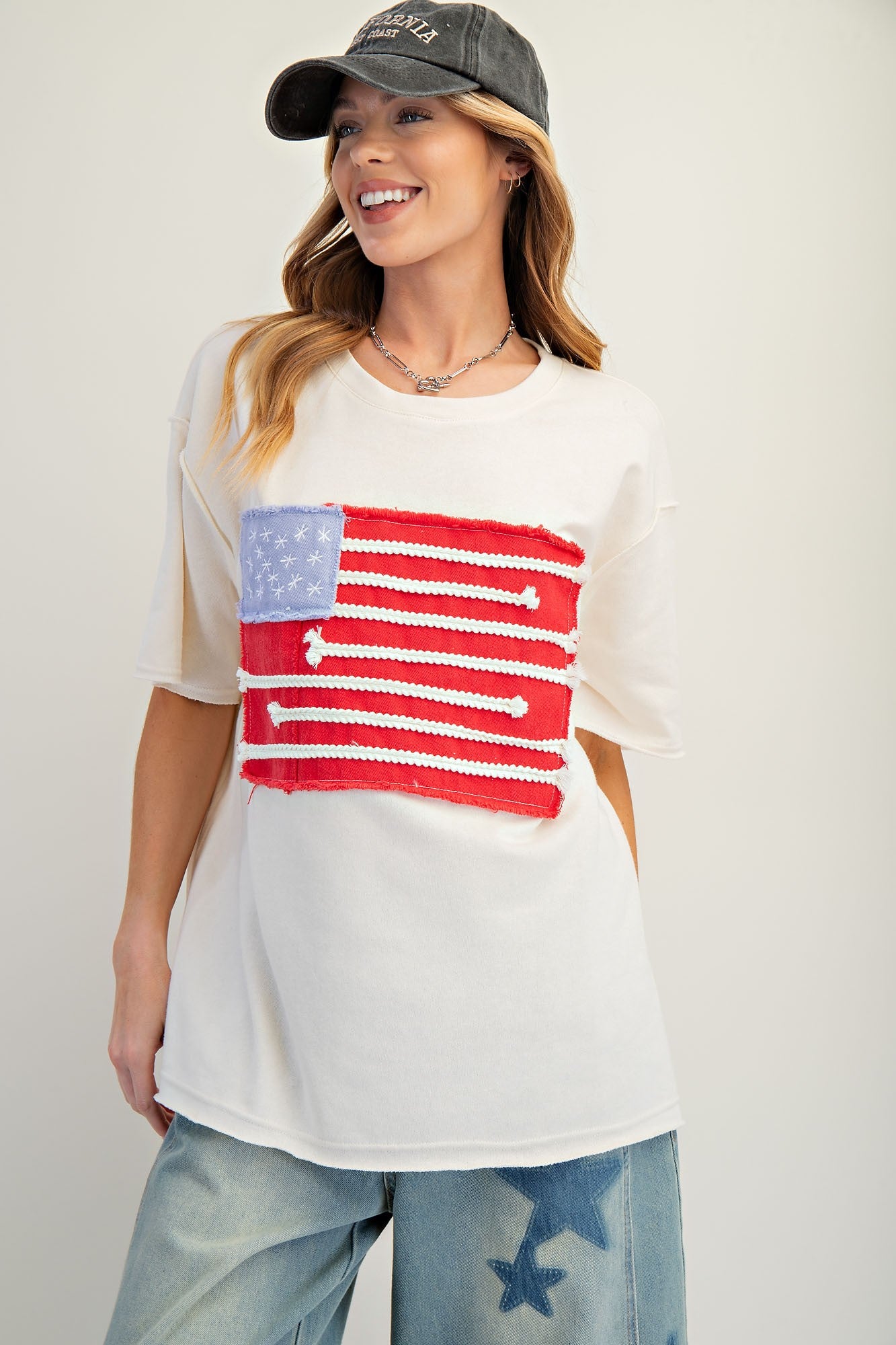 88 AMERICAN FLAG PATCH FRONT BOXY TOP