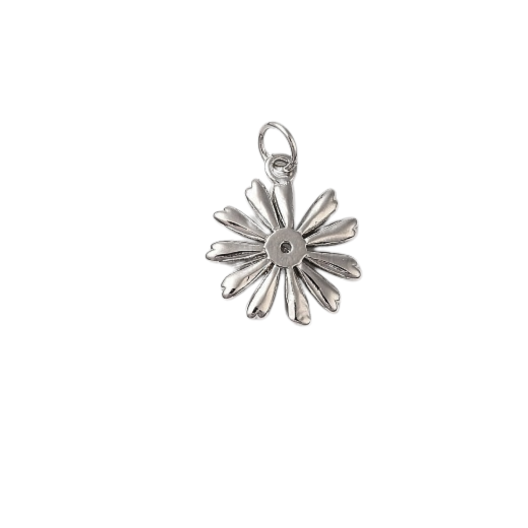 Silver Crystal Daisy Charm