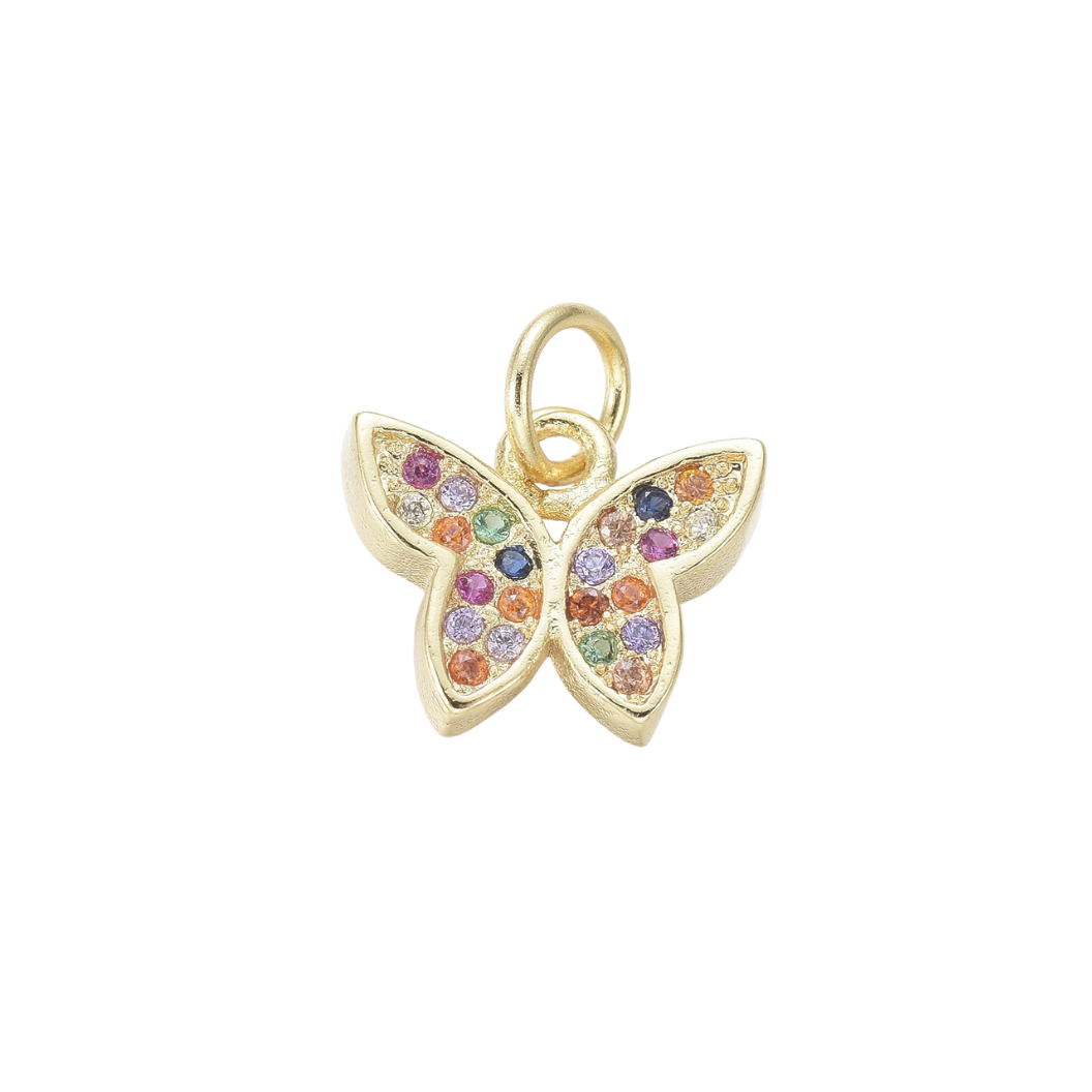 Gold Butterfly Prism with Cubic Zirconia