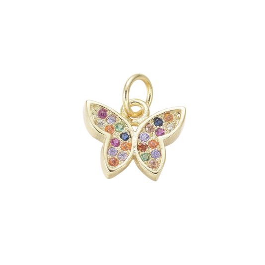 Gold Butterfly Prism with Cubic Zirconia
