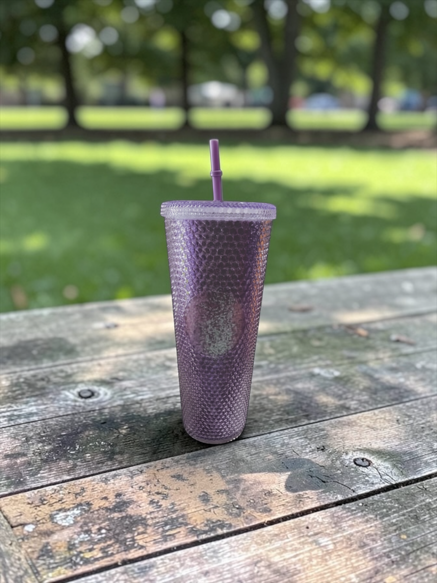 Purple Glitter Bling 24oz Double Wall Studded Tumbler