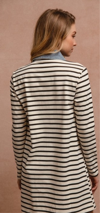43 BIBI Stripes And Denim Shirt Dress