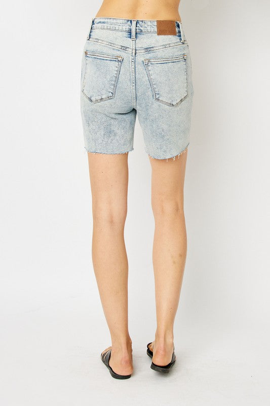 Judy Blue HR Mineral Wash Destroy BF Shorts JB5