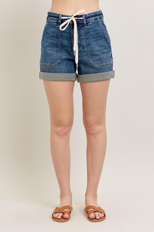 Judy Blue HW Jogger Cuffed Jogger Shorts JB8