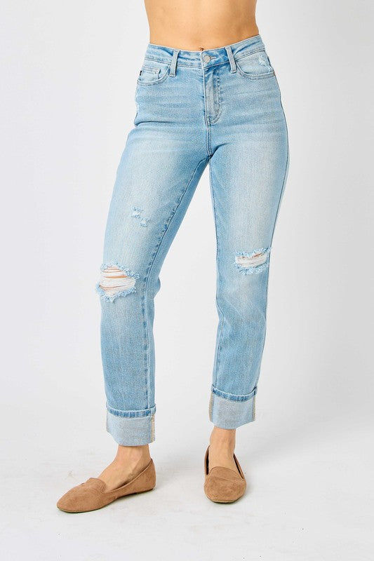 Judy Blue PLUS MR Americana Flag Cuff BF