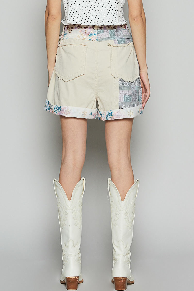 103 POL Daisy Patchwork Shorts