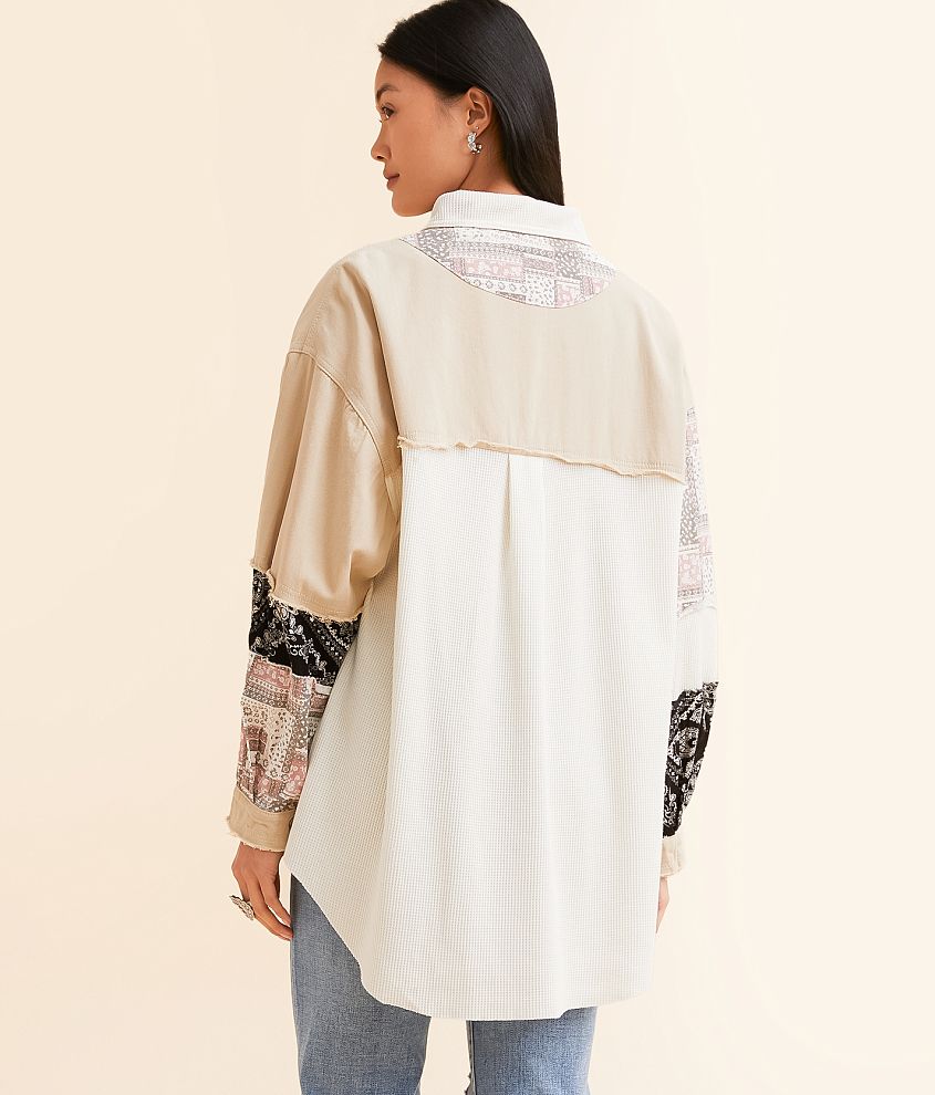 4 POL Pieced Thermal Oversized Shirt