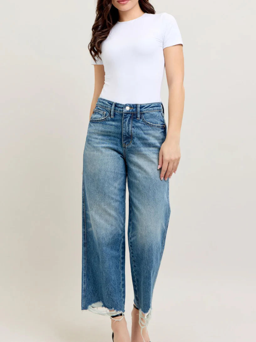 F52 JUDY BLUE RIGID FRONT WIDE LEG