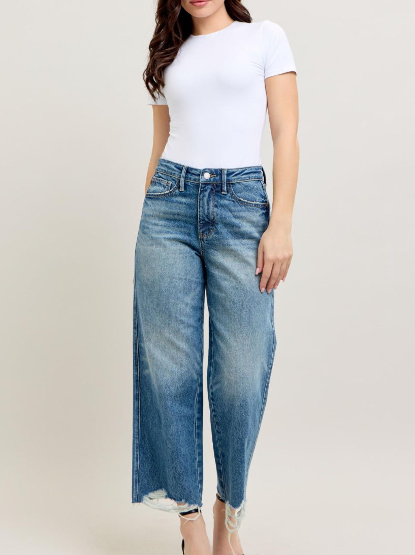 F52 JUDY BLUE RIGID FRONT WIDE LEG