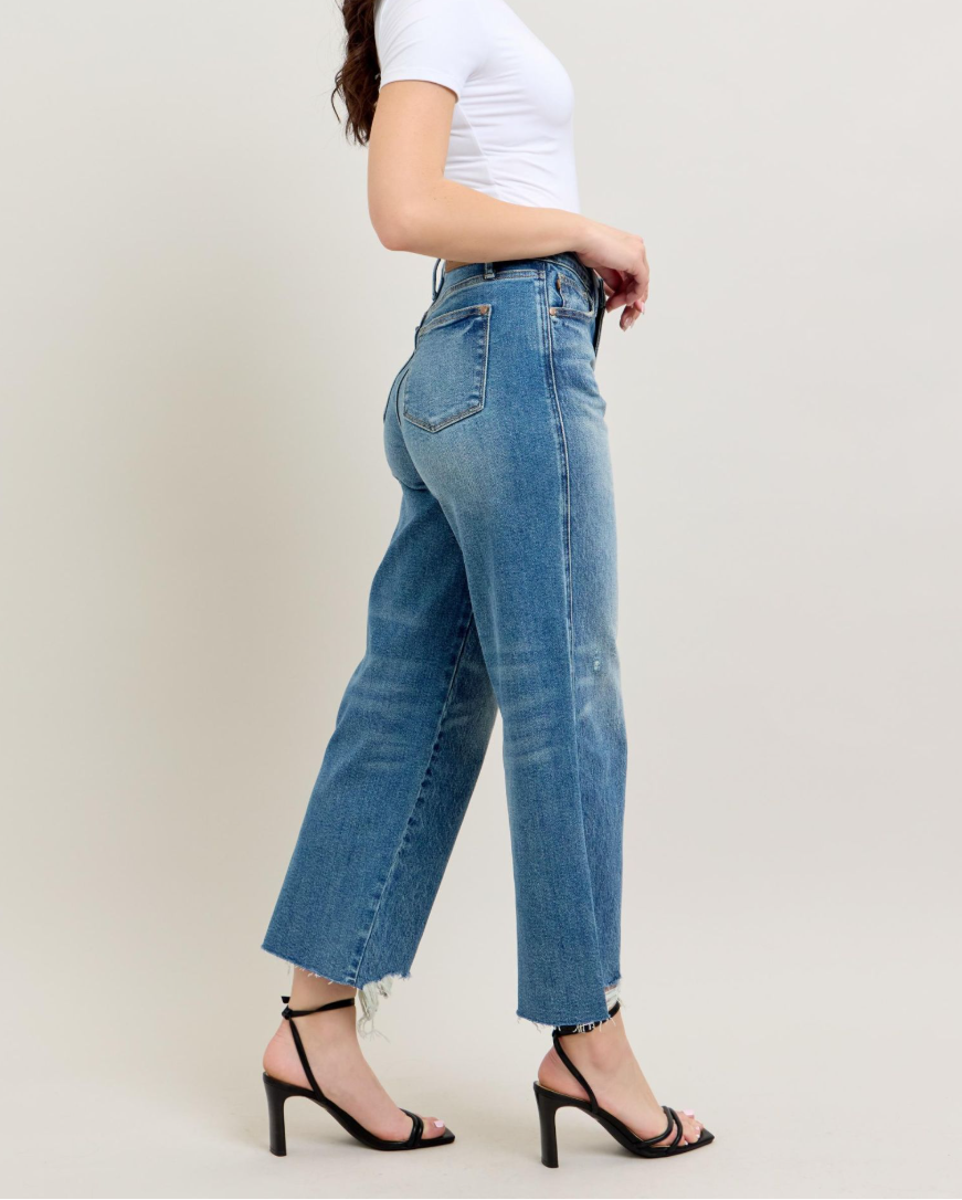 F52 JUDY BLUE RIGID FRONT WIDE LEG