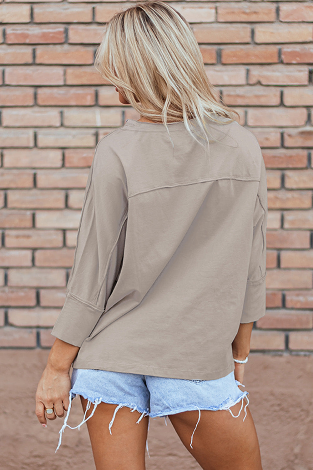 Stella| Patched Pattern 3/4 Sleeve