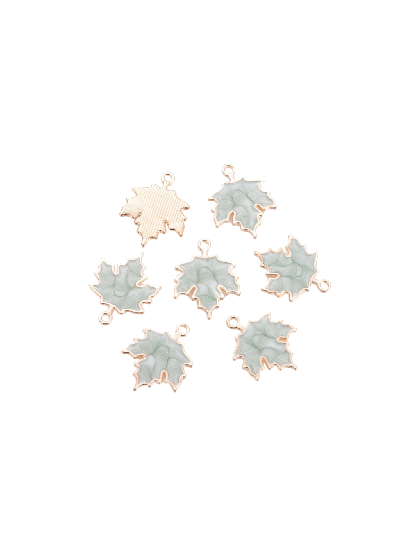 * Gold Marbled Leaf Charm