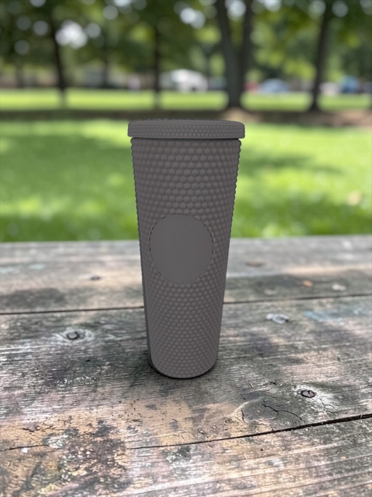 Matte Grey 24oz Double Wall Studded Tumbler