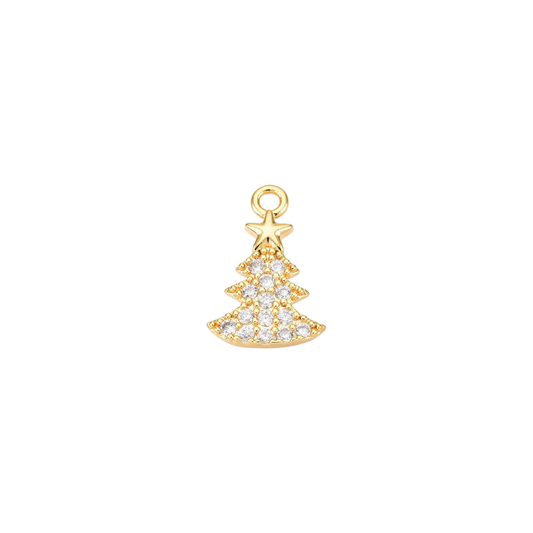 Gold Dazzle Tree with Cubic Zirconia Charm