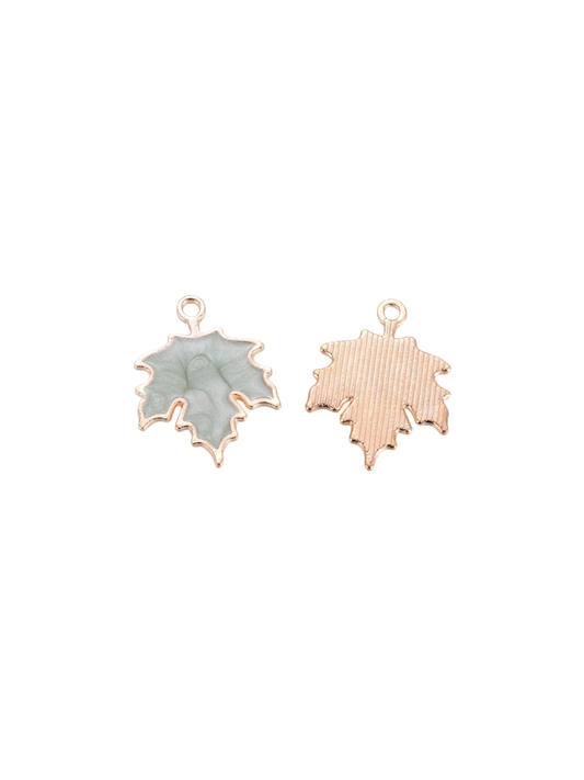 * Gold Marbled Leaf Charm