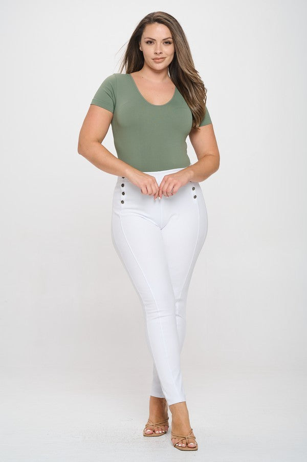 WHITE Women's High-Waisted Straight Leg Sailor Pant