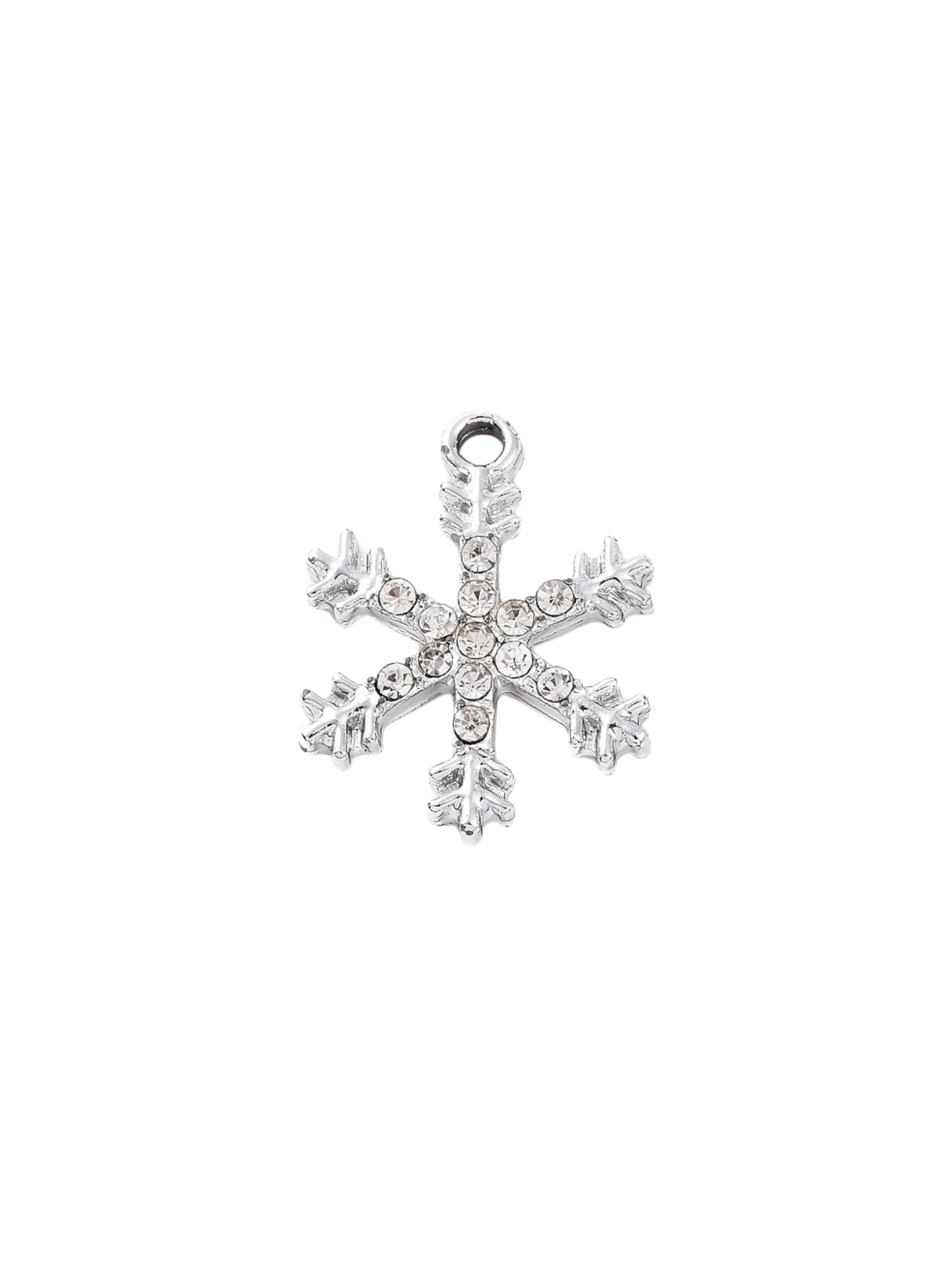 * Silver Crystal Snowflake Charm