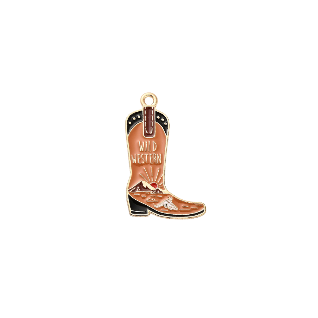 Gold Wild West Boot Charm