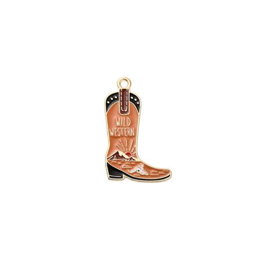 Gold Wild West Boot Charm