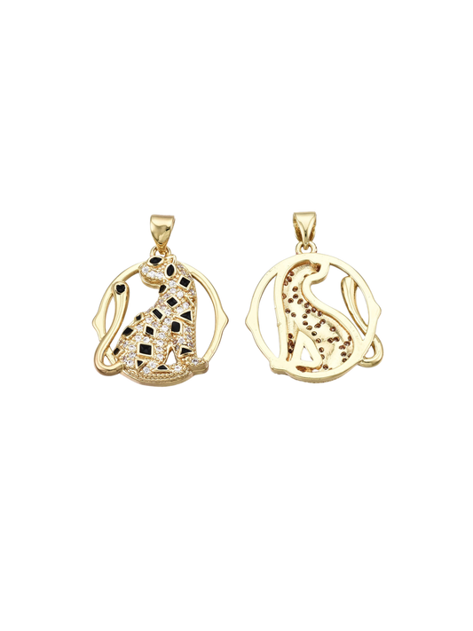 * Gold Abstract Cheetah Charm