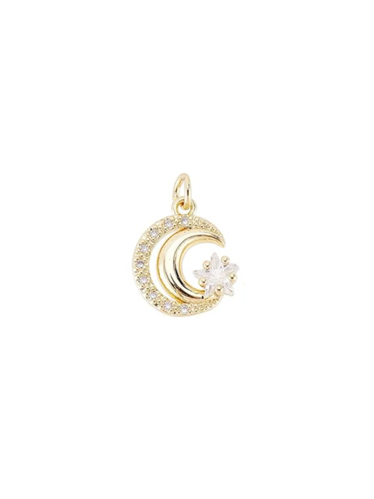 * Gold Nested Moon and Star Charm