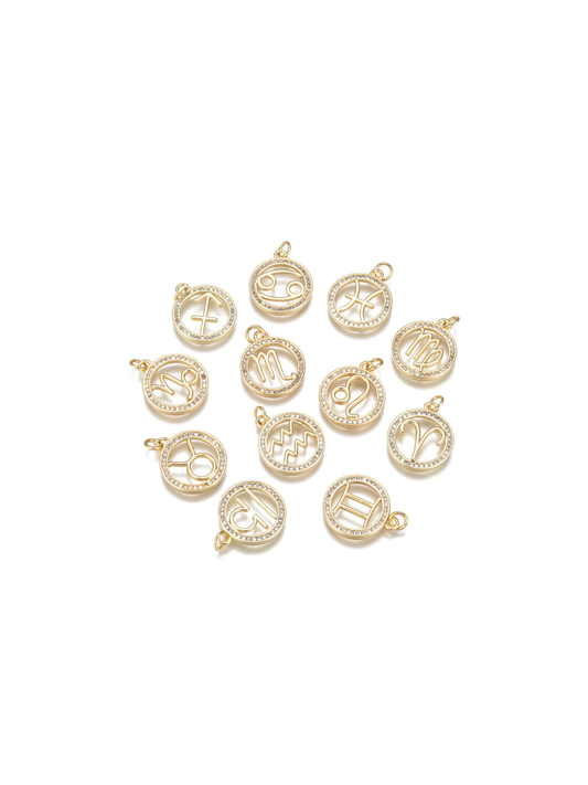 * Gold What's Your Sign? Zodiac Charms| Set of 12