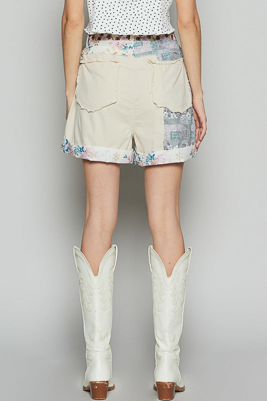 103 POL Daisy Patchwork Shorts