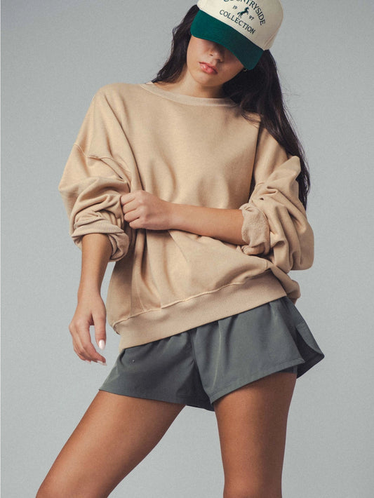 Crew Neck Comfort Washed Organic Cotton Sweatshirt