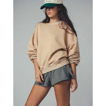 Crew Neck Comfort Washed Organic Cotton Sweatshirt