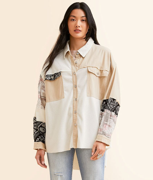 4 POL Pieced Thermal Oversized Shirt