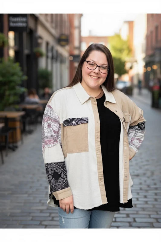 4 POL Pieced Thermal Oversized Shirt