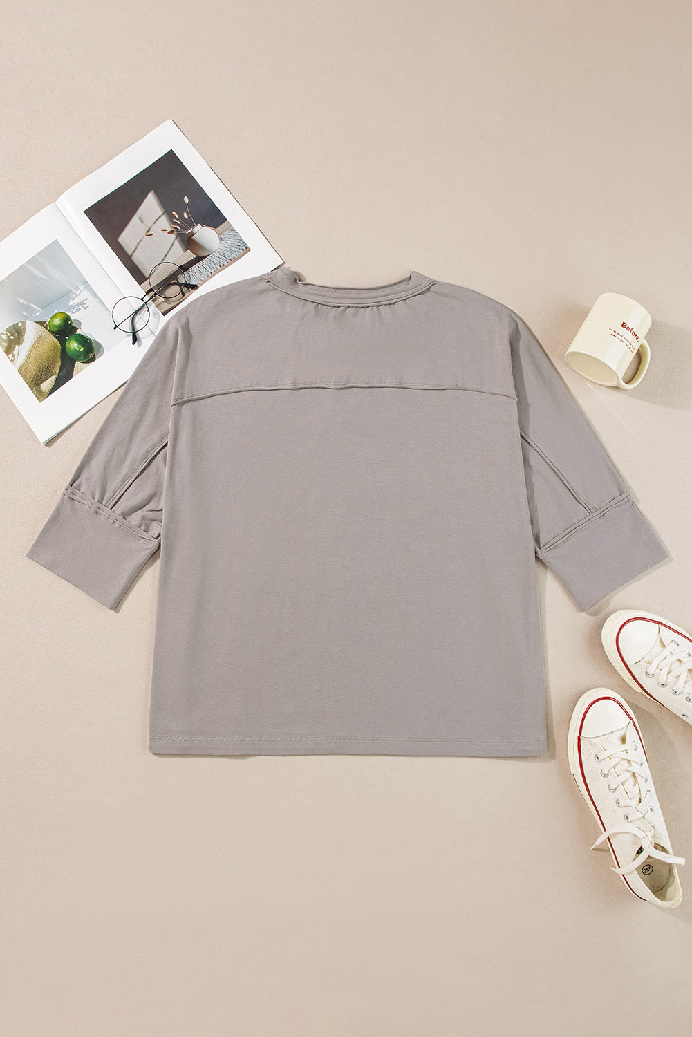 Stella|  Patched Pattern 3/4 Sleeve
