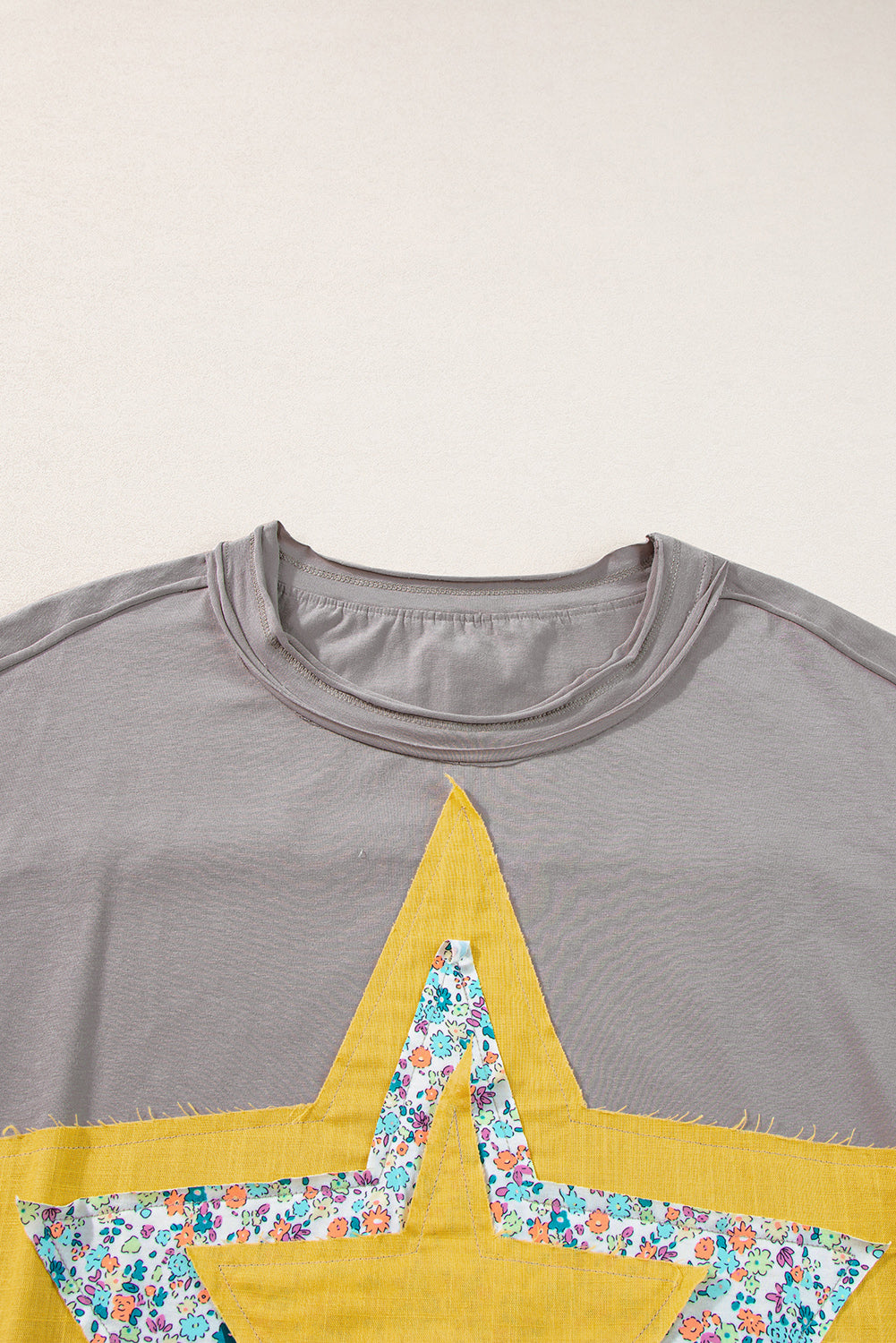 Stella|  Patched Pattern 3/4 Sleeve