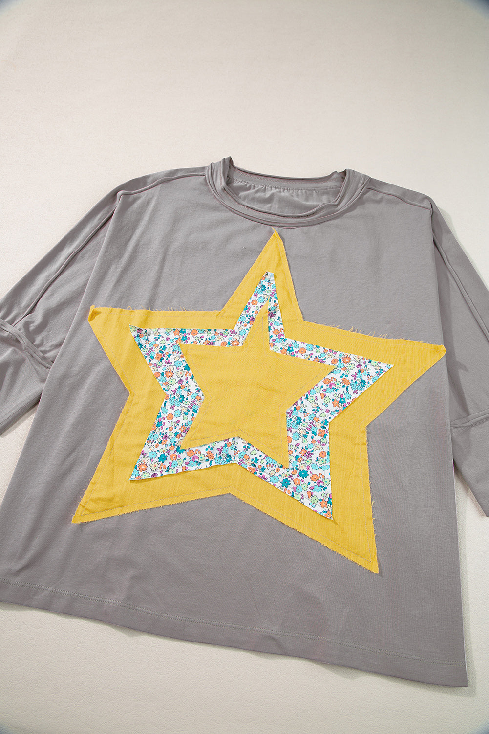 Stella|  Patched Pattern 3/4 Sleeve
