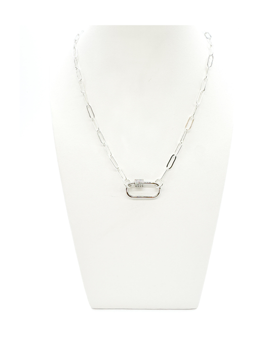 Silver Ashley Necklace with Gabi Carabiner