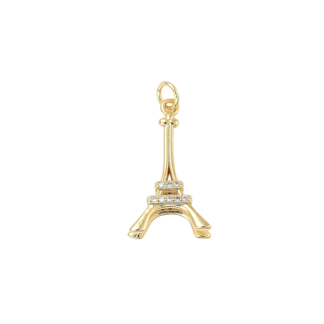 Gold Midnight in Paris with Cubic Zirconia Charm