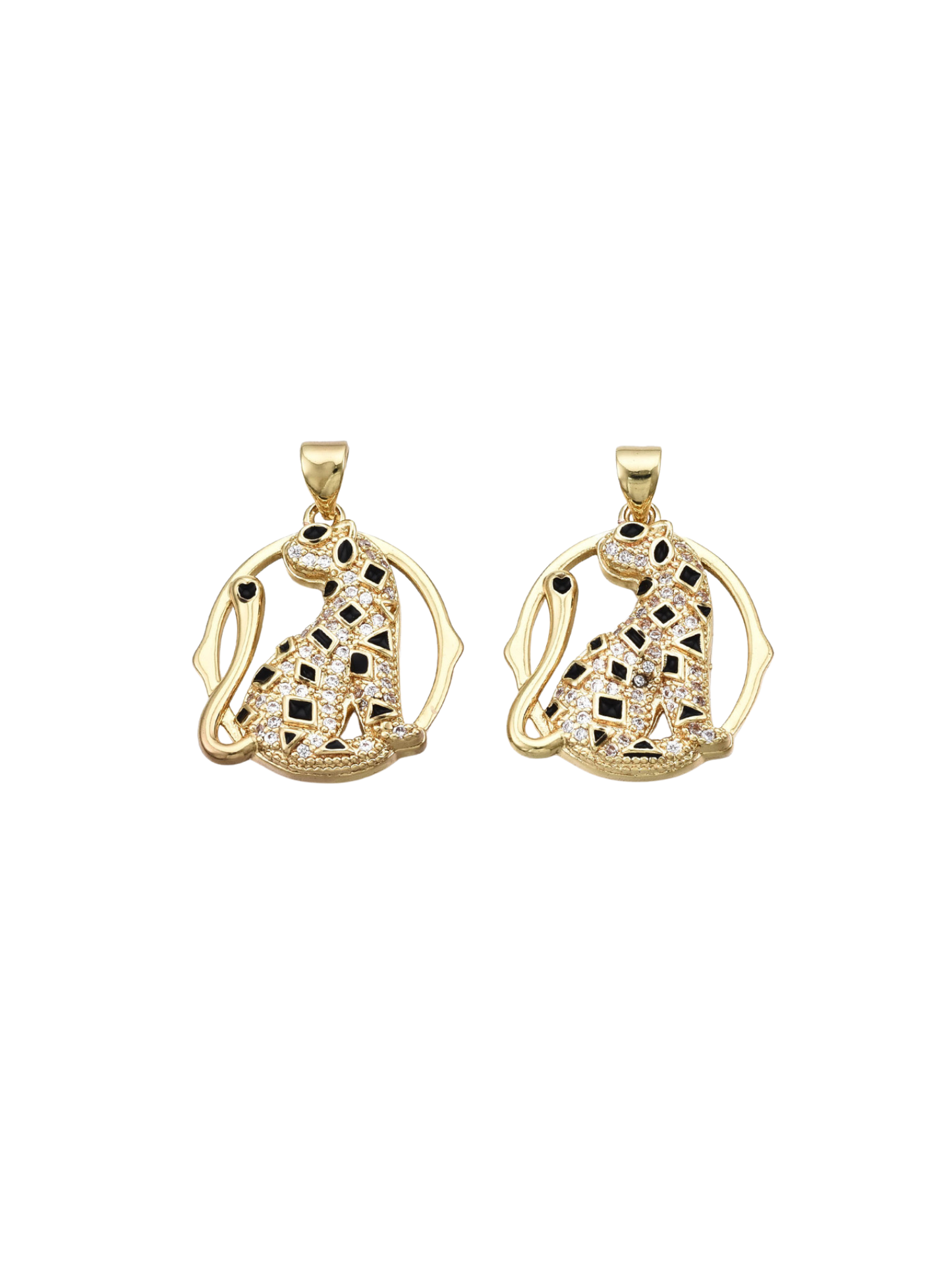 * Gold Abstract Cheetah Charm
