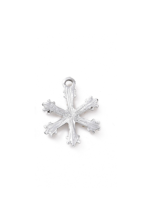 * Silver Crystal Snowflake Charm