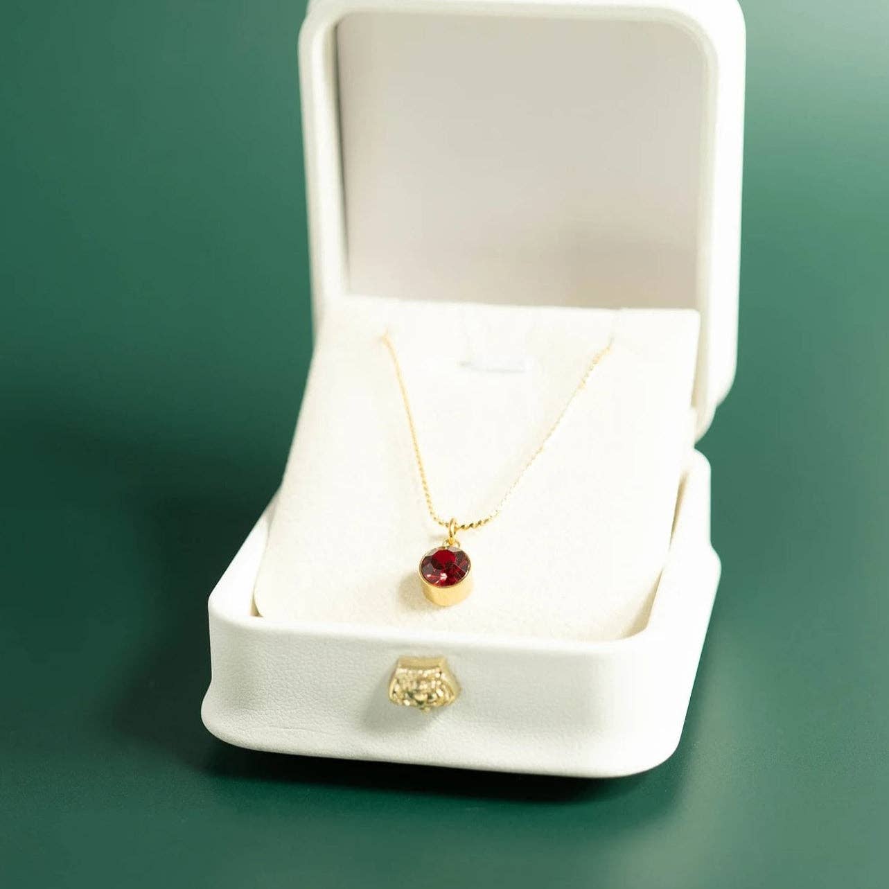 18K Gold Round Birthstone Charm (8mm)