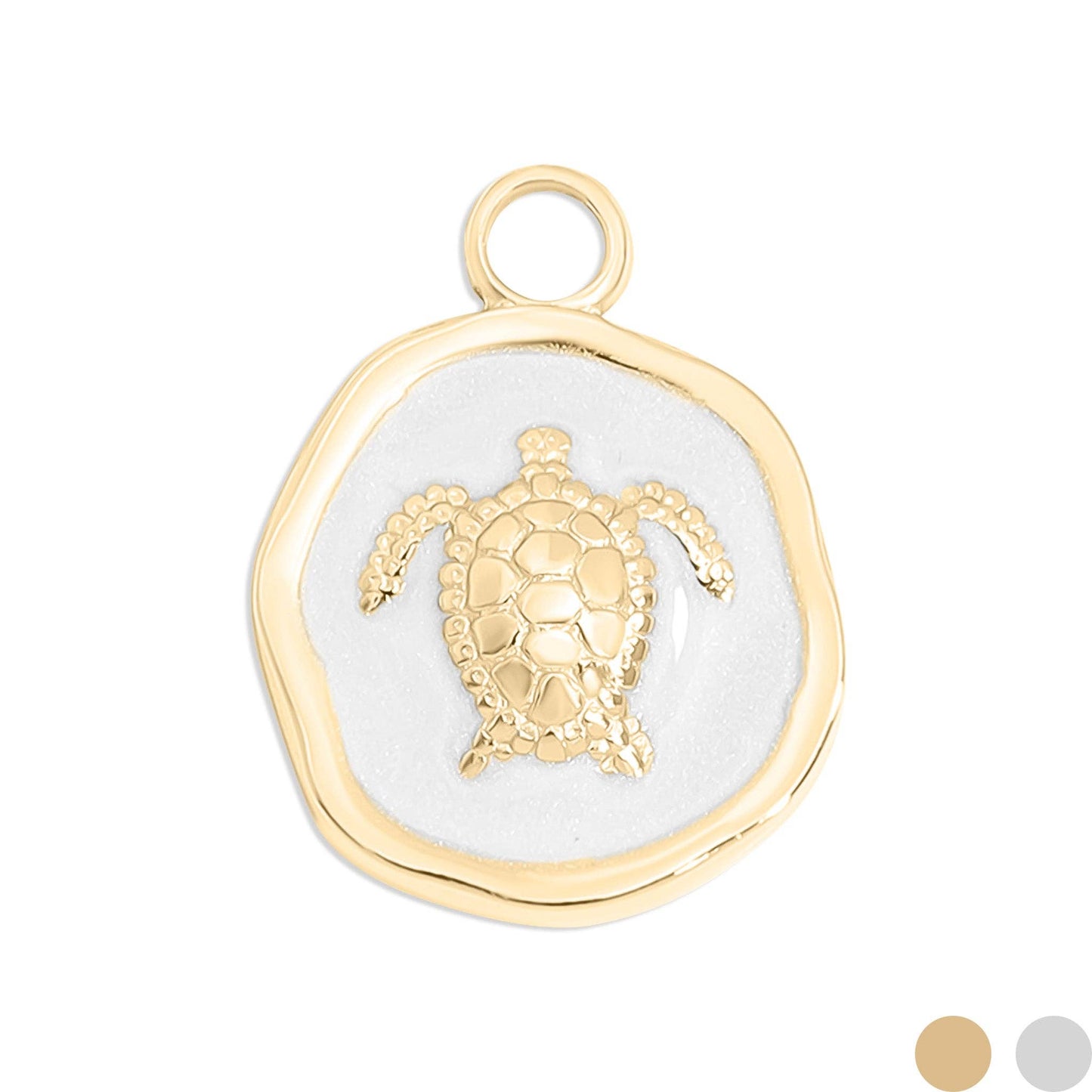 18K Sea Turtle Epoxy Charm