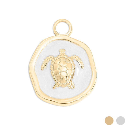 18K Sea Turtle Epoxy Charm
